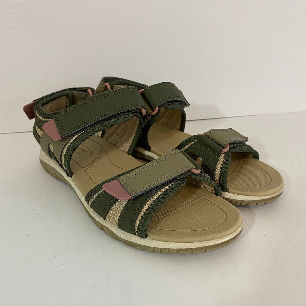 Lands End Everyday Sandals Womens US 6 Green Pink Adjustable